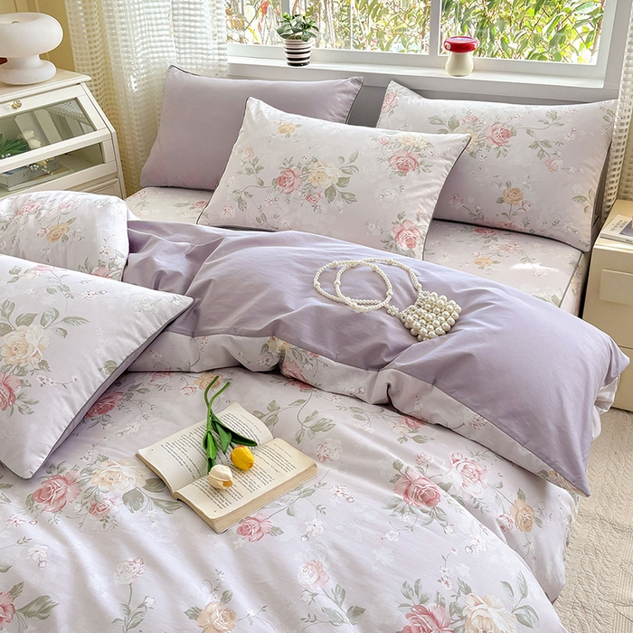 91家纺网 家纺一手货源 找家纺 元元被芯 2025新款40支13372全棉印花全棉隐藏式夹棉被套 悦影