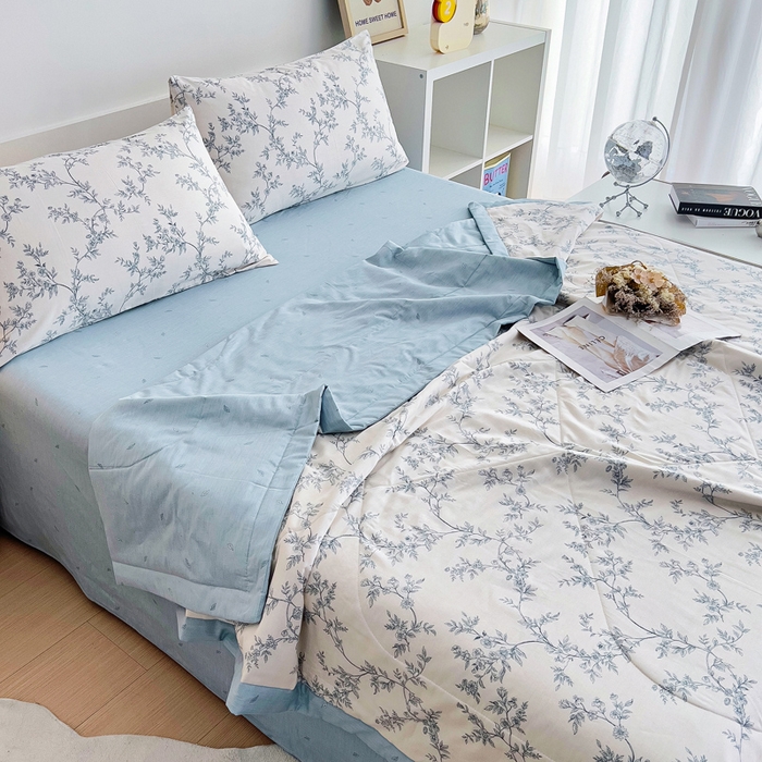 91家纺网 家纺一手货源 找家纺 鑫棉坊 2025新款A类全棉印花大豆纤维空调被大豆被 满庭