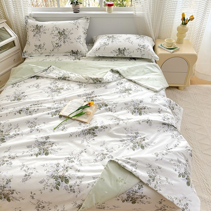 91家纺网 家纺一手货源 找家纺 2025新款40支13372全棉印花夏被 若萱