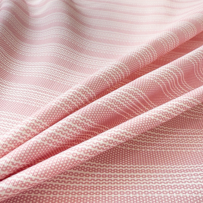 91家纺网 家纺一手货源 找家纺 简宜家居 2025新款宽边纯棉全棉老粗布床单 疏条-粉桃宽边