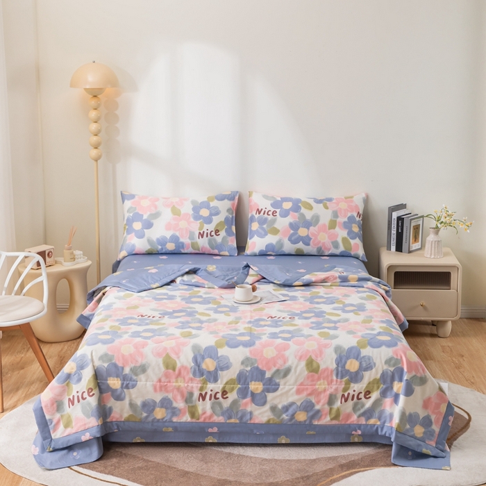 91家纺网 家纺一手货源 找家纺 鑫棉坊 2025新款A类全棉印花大豆纤维空调被大豆被 蓝海晨光