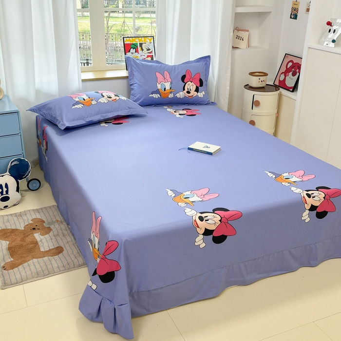 91家纺网 家纺一手货源 找家纺 典曼家纺 2025新款迪士尼大版印花卡通四件套 黛西米妮