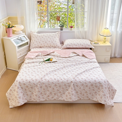 元元被芯 2025新款40支13372全棉印花夏被四件套 缘月