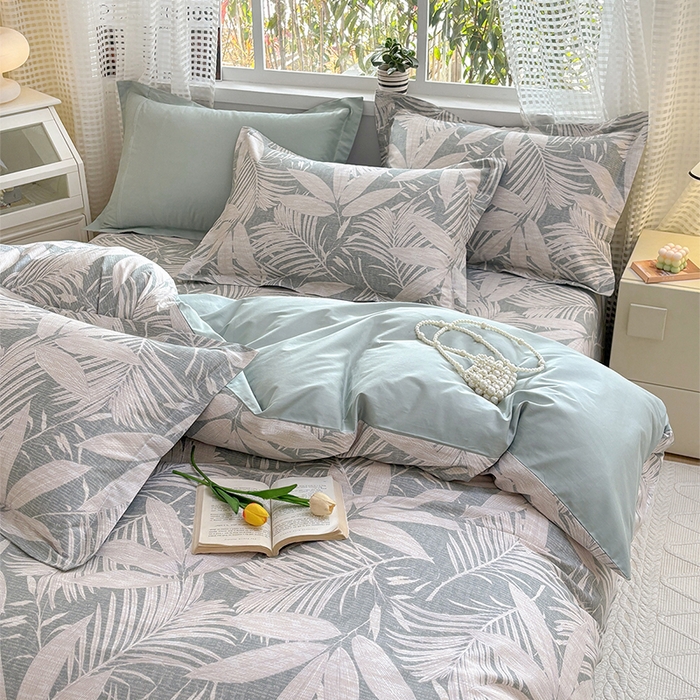 91家纺网 家纺一手货源 找家纺 元元被芯 2025新款40支13372全棉印花全棉三件套 蔓羽