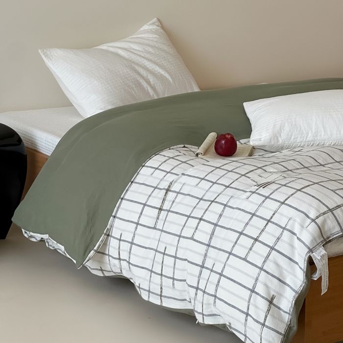 91家纺网 家纺一手货源 找家纺 月夏 2025新款全棉双层纱被套全棉被套单被套 吉尔伯特-米白