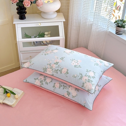 元元被芯 2025新款40支13372全棉印花全棉隐藏式夹棉枕套 初妤