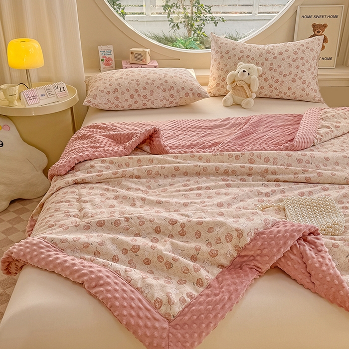 91家纺网 家纺一手货源 找家纺 梦依依 2025新款40支全棉豆豆被大豆被夏被春秋被子被芯 加微信送买家秀 莫里小院