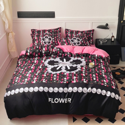 91家纺网 家纺一手货源 找家纺 （总）花伞家居 2025新款小香风珍珠风数码印花网红爆款水洗棉四件套含买家秀