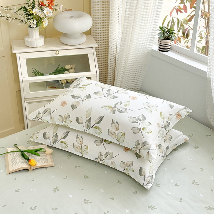 91家纺网 家纺一手货源 找家纺 元元被芯 2025新款40支13372全棉印花全棉枕套 春溪