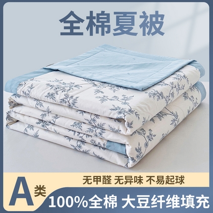 91家纺网 家纺一手货源 找家纺 鑫棉坊 2025新款A类全棉印花大豆纤维空调被大豆被 满庭