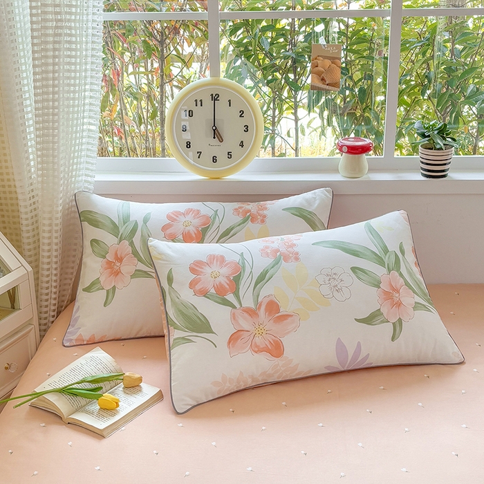 91家纺网 家纺一手货源 找家纺 元元被芯 2025新款40支13372全棉印花全棉隐藏式夹棉枕套 半夏