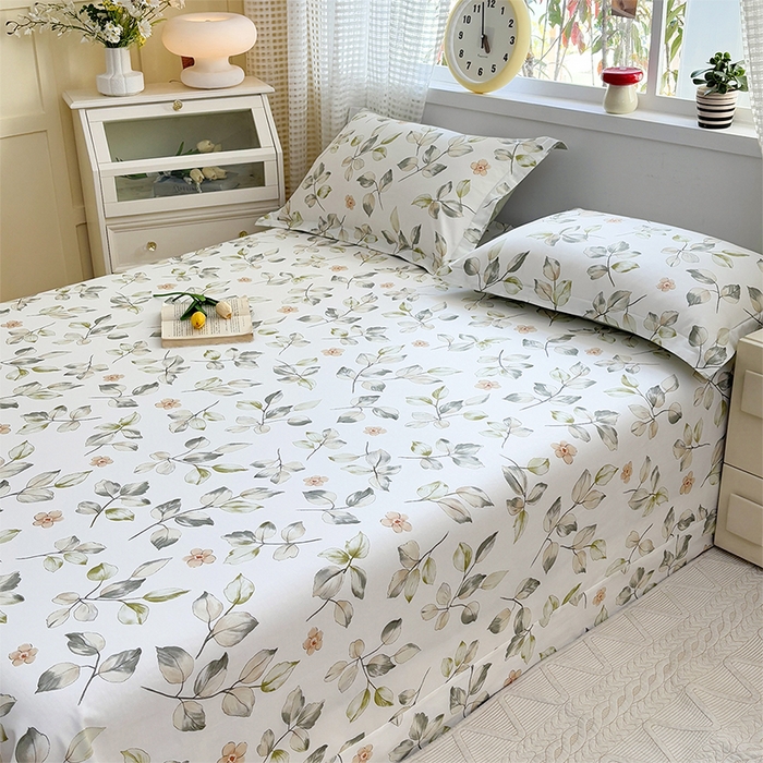 91家纺网 家纺一手货源 找家纺 元元被芯 2025新款40支13372全棉印花全棉床单 春溪