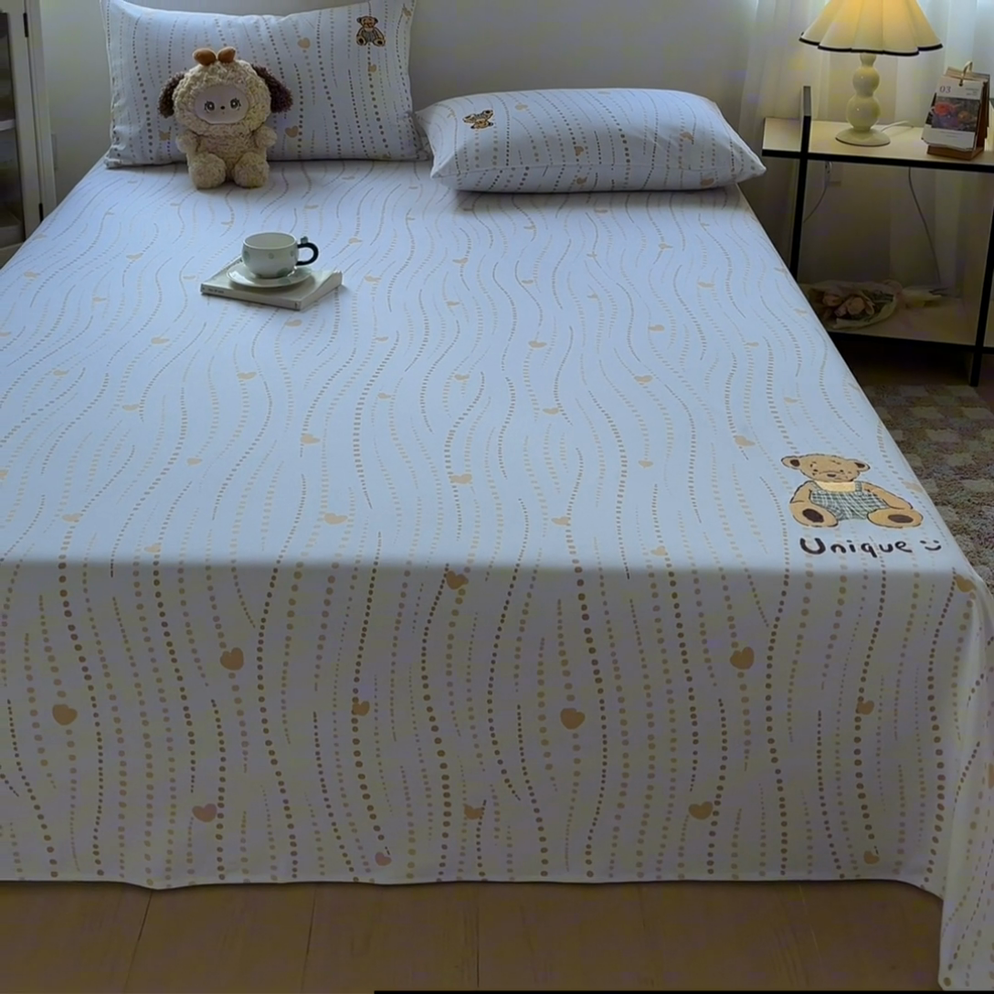 91家纺网 家纺一手货源 找家纺 笙意家纺2025新款全棉老粗布单品单床单 流心岁月-咖