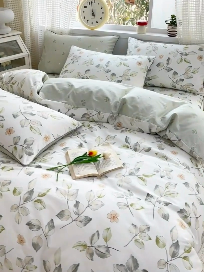 91家纺网 家纺一手货源 找家纺 元元被芯 2025新款40支13372全棉印花全棉隐藏式夹棉被套 春溪