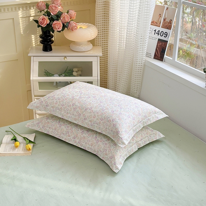 91家纺网 家纺一手货源 找家纺 元元被芯 2025新款40支13372全棉印花全棉枕套 悠然