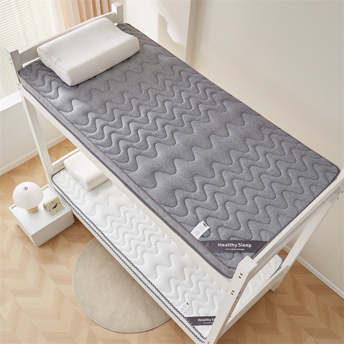 91家纺网 家纺一手货源 找家纺 艺博床垫 2025新款25D学生立体海绵床垫终版 曲线灰