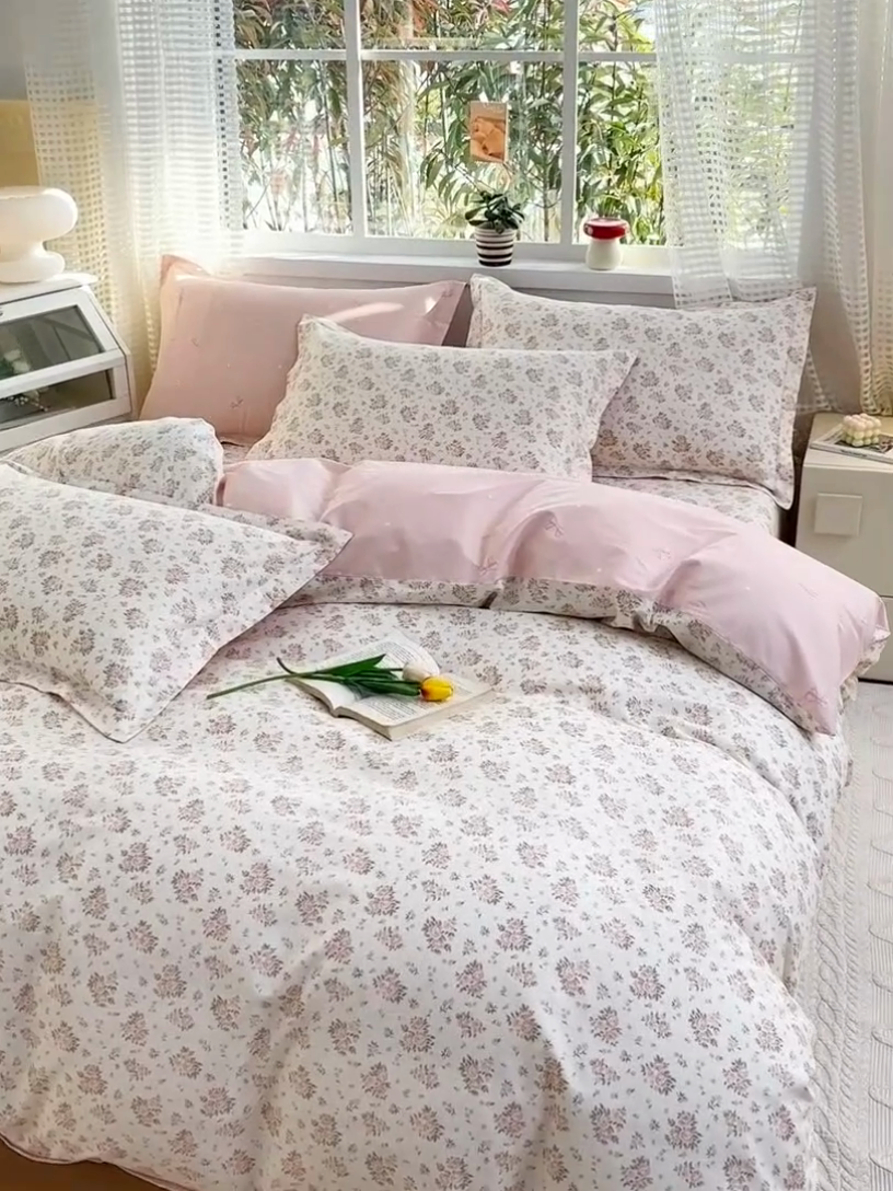 91家纺网 家纺一手货源 找家纺 元元被芯 2025新款40支13372全棉印花全棉四件套 缘月