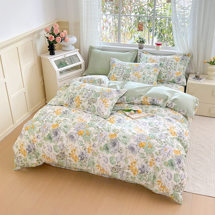 91家纺网 家纺一手货源 找家纺 元元被芯 2025新款40支13372全棉印花全棉四件套 亦语