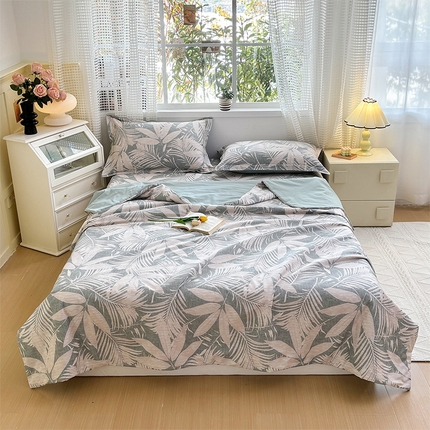 元元被芯 2025新款40支13372全棉印花夏被四件套 蔓羽