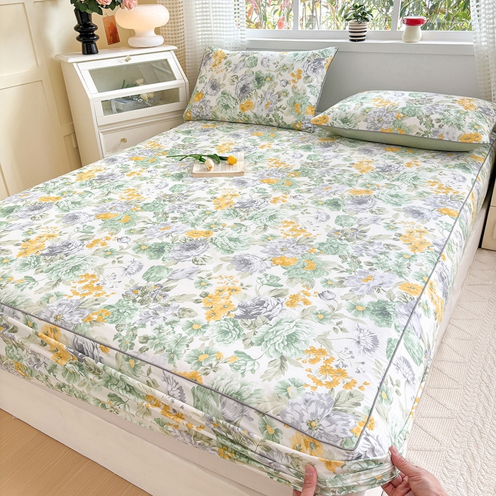 91家纺网 家纺一手货源 找家纺 元元被芯 2025新款40支13372全棉印花全棉隐藏式夹棉床笠 亦语