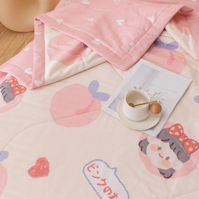 91家纺网 家纺一手货源 找家纺 鑫棉坊 2025新款A类全棉印花大豆纤维空调被大豆被 白桃公主