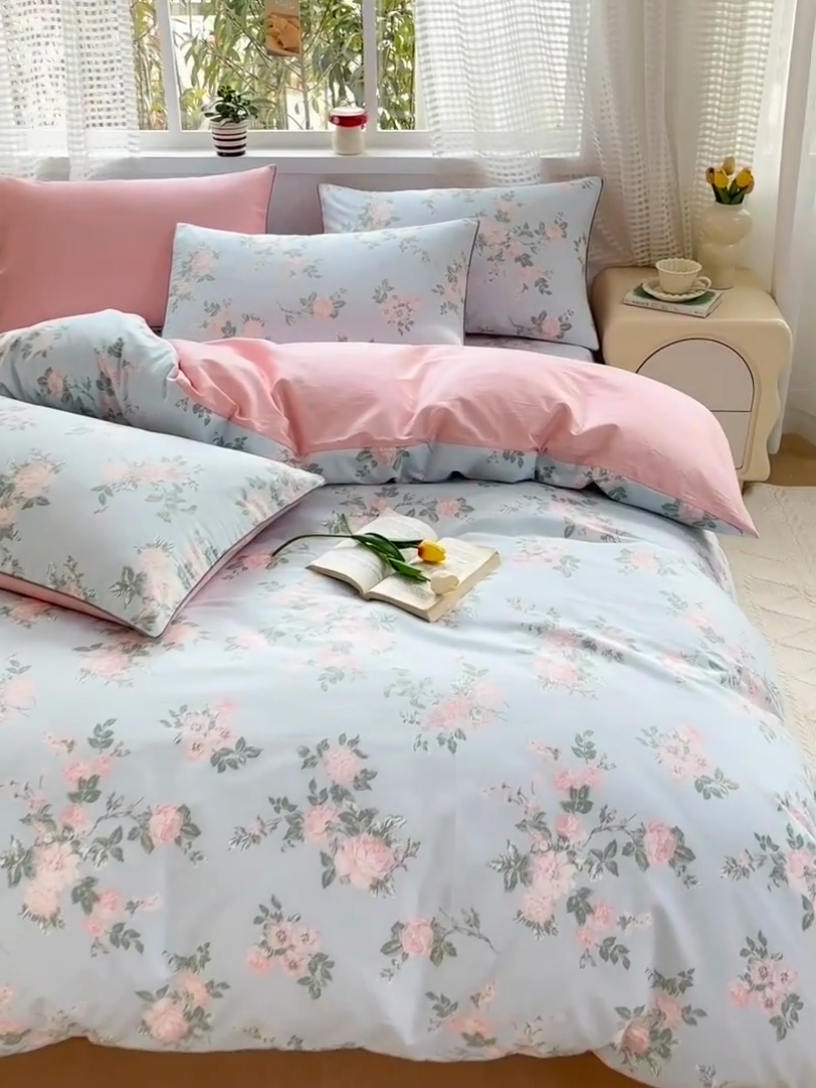 91家纺网 家纺一手货源 找家纺 元元被芯 2025新款40支13372全棉印花全棉隐藏式夹棉被套 初妤