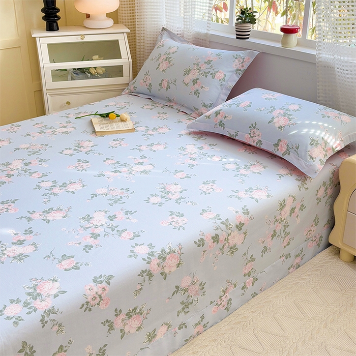 91家纺网 家纺一手货源 找家纺 元元被芯 2025新款40支13372全棉印花全棉床单 初妤