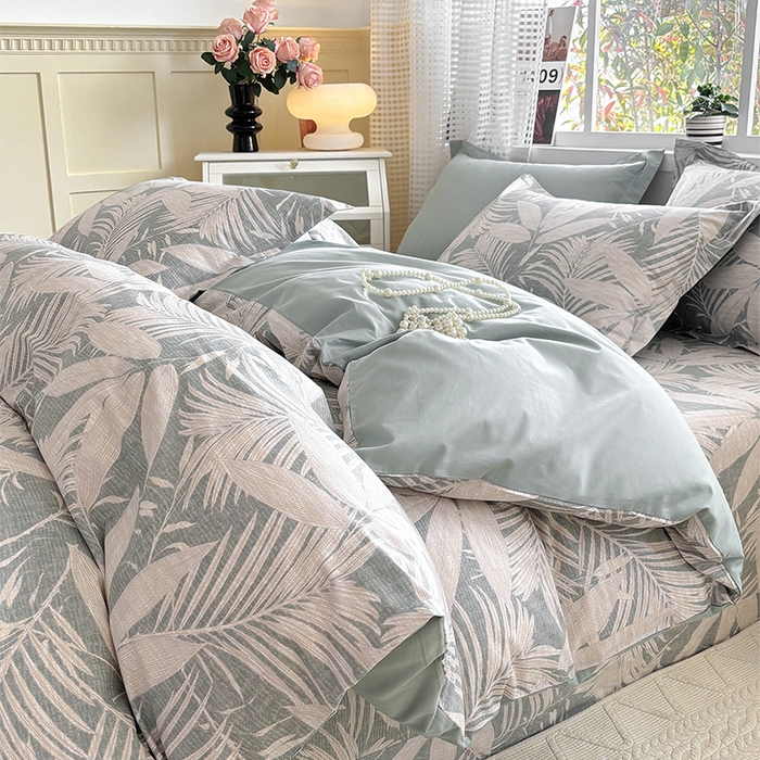 91家纺网 家纺一手货源 找家纺 元元被芯 2025新款40支13372全棉印花全棉四件套 蔓羽