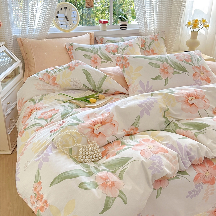 91家纺网 家纺一手货源 找家纺 元元被芯 2025新款40支13372全棉印花全棉三件套 半夏