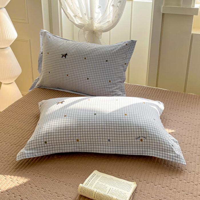 91家纺网 家纺一手货源 找家纺 梦莱斯 2025直播爆款公主风A类针织棉床盖四件套AA版被套 波点小马