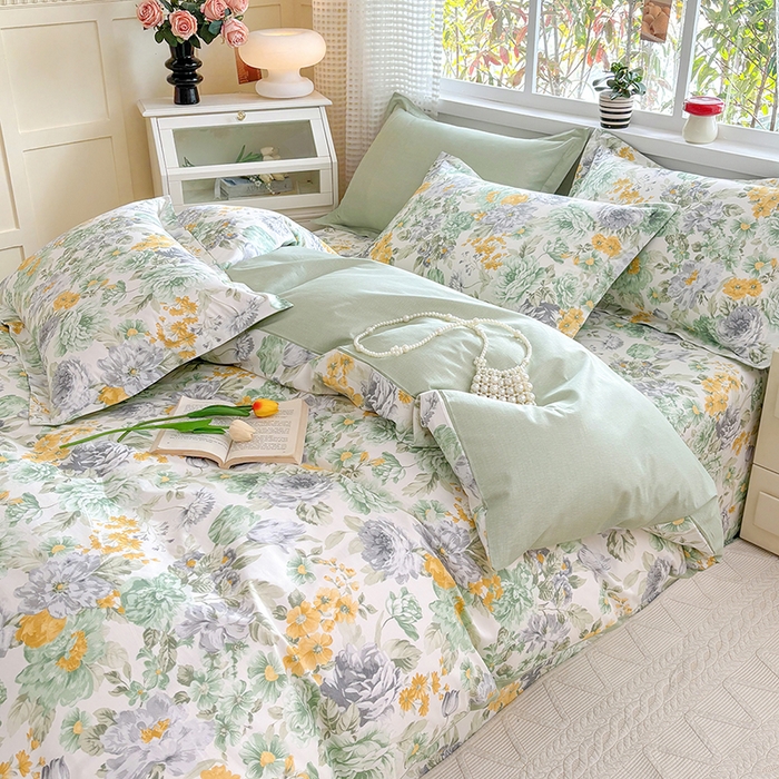 91家纺网 家纺一手货源 找家纺 元元被芯 2025新款40支13372全棉印花全棉四件套 亦语