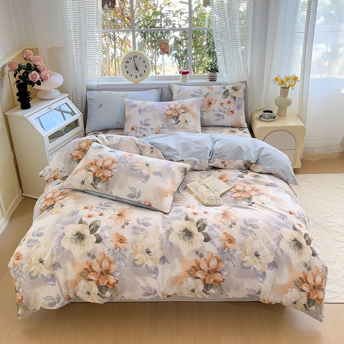 91家纺网 家纺一手货源 找家纺 元元被芯 2025新款40支13372全棉印花全棉隐藏式夹棉被套 梦湘