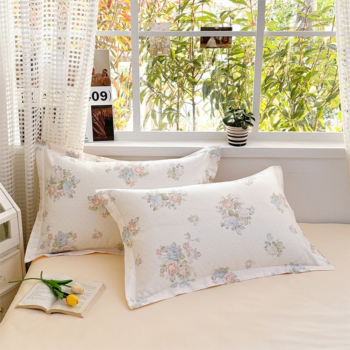 91家纺网 家纺一手货源 找家纺 元元被芯 2025新款40支13372全棉印花全棉枕套 花舞