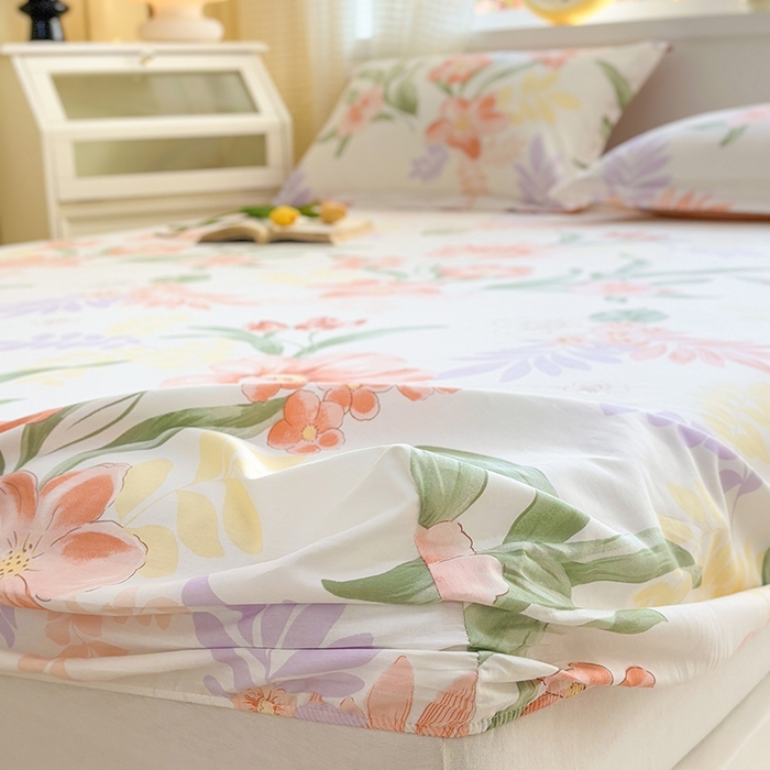 91家纺网 家纺一手货源 找家纺 元元被芯 2025新款40支13372全棉印花全棉床笠 半夏