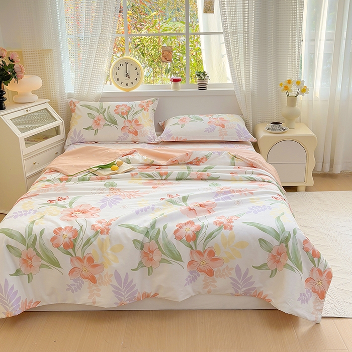 91家纺网 家纺一手货源 找家纺 元元被芯 2025新款40支13372全棉印花夏被四件套 半夏