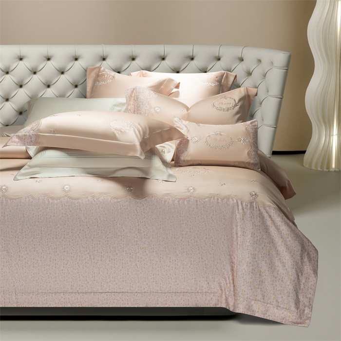 91家纺网 家纺一手货源 找家纺 高大尚婚庆馆 2025新款艾能棉高端绣花四件套-巴黎甜心 巴黎甜心-香妃玉