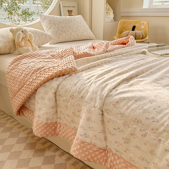 91家纺网 家纺一手货源 找家纺 梦依依 2025新款40支全棉豆豆被大豆被夏被春秋被子被芯 加微信送买家秀 梦回浅溪