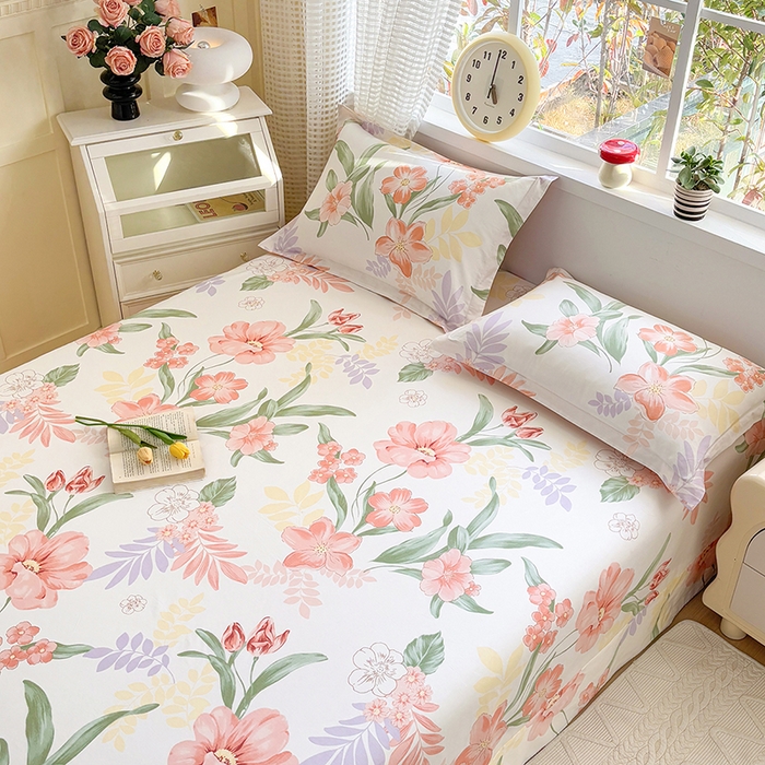 91家纺网 家纺一手货源 找家纺 元元被芯 2025新款40支13372全棉印花全棉床单 半夏