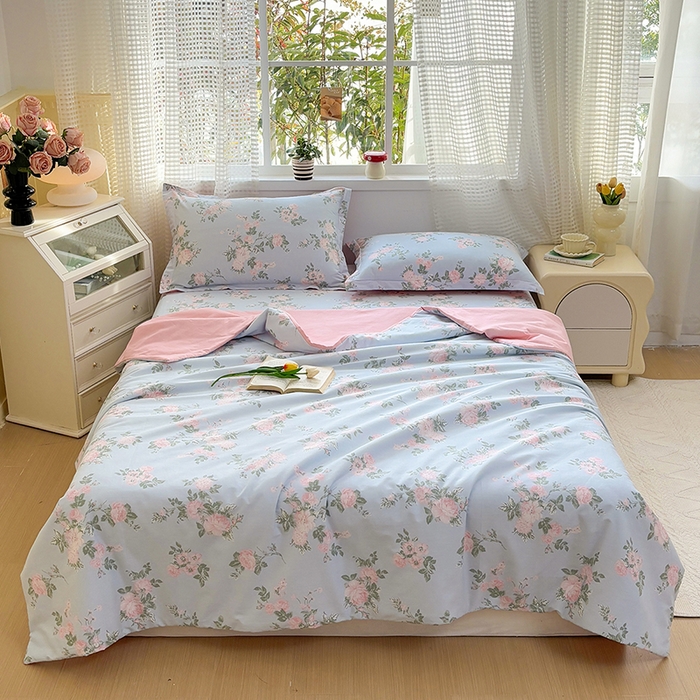 91家纺网 家纺一手货源 找家纺 元元被芯 2025新款40支13372全棉印花夏被四件套 初妤