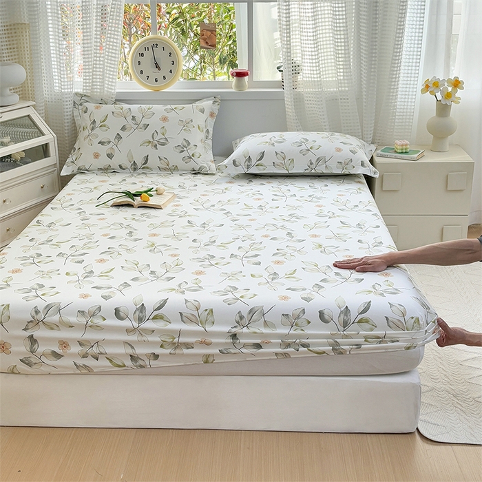 91家纺网 家纺一手货源 找家纺 元元被芯 2025新款40支13372全棉印花全棉床笠 春溪