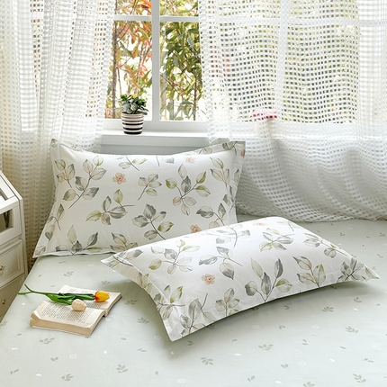 元元被芯 2025新款40支13372全棉印花全棉枕套 春溪