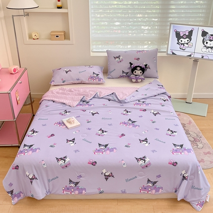 心卓婴童馆 2025新款A类三丽鸥凉感冰豆豆被被子被芯-成人款 牛奶库洛米