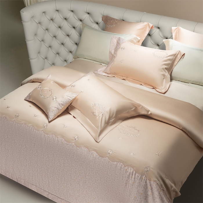 91家纺网 家纺一手货源 找家纺 高大尚婚庆馆 2025新款艾能棉高端绣花四件套-巴黎甜心 巴黎甜心-香妃玉