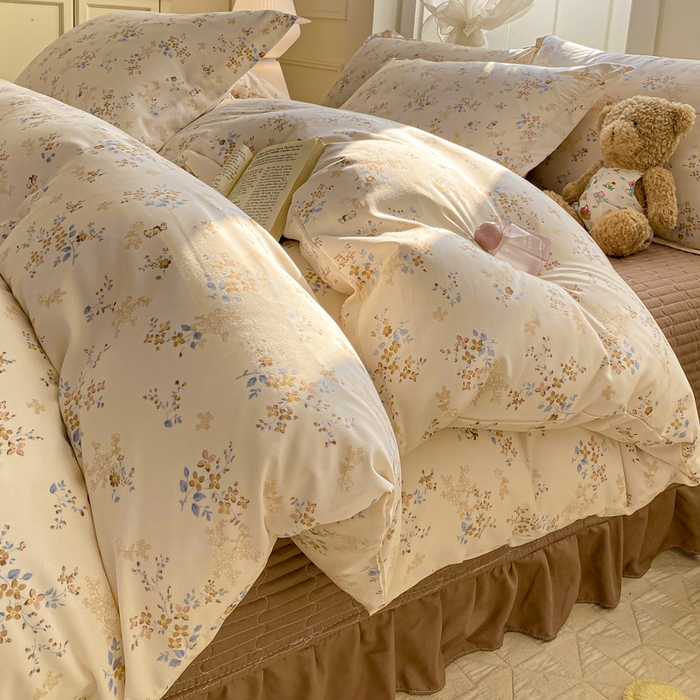 91家纺网 家纺一手货源 找家纺 梦莱斯 2025直播爆款公主风A类针织棉床盖四件套AA版被套 花边梦语