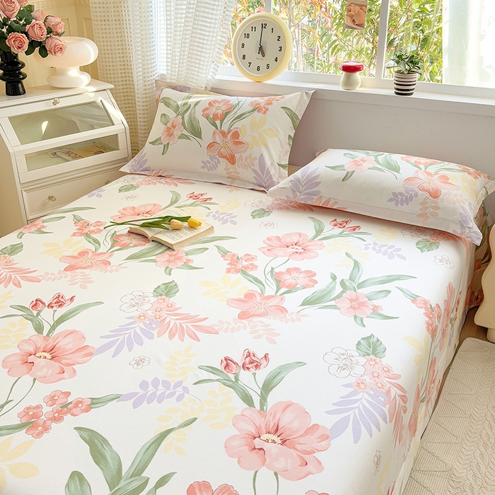 91家纺网 家纺一手货源 找家纺 元元被芯 2025新款40支13372全棉印花全棉床单 半夏