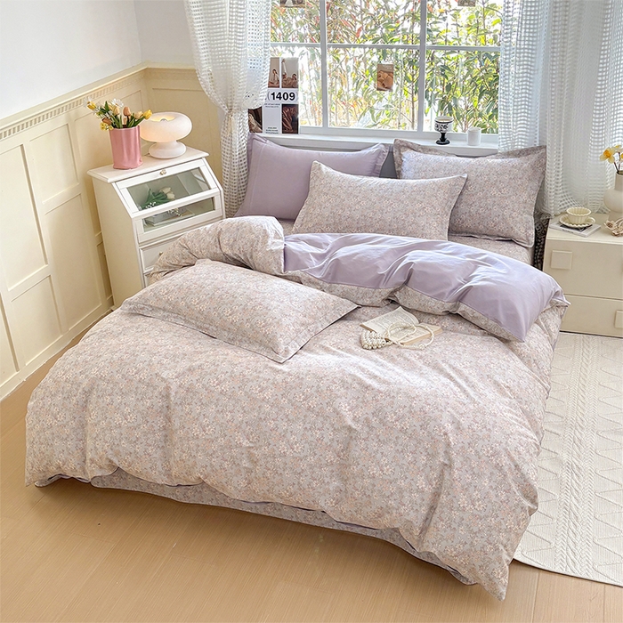 91家纺网 家纺一手货源 找家纺 元元被芯 2025新款40支13372全棉印花全棉四件套 茉莉