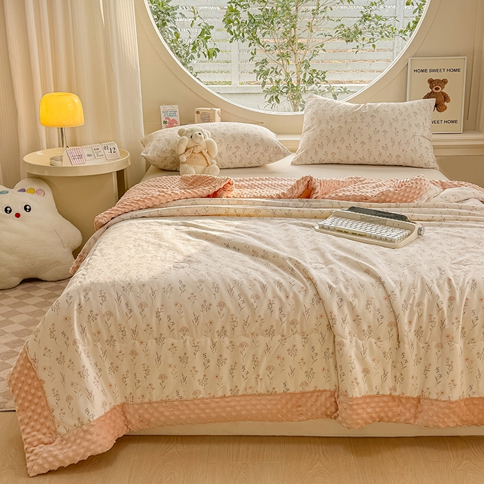 91家纺网 家纺一手货源 找家纺 梦依依 2025新款40支全棉豆豆被大豆被夏被春秋被子被芯 加微信送买家秀 梦回浅溪