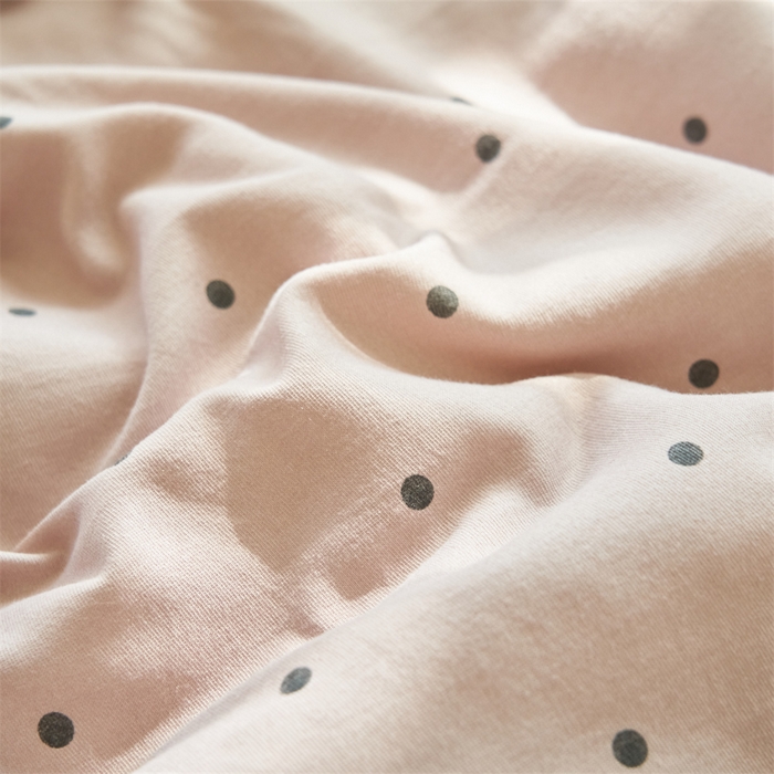 91家纺网 家纺一手货源 找家纺 换种生活 2025新款荷叶边款针织单夏被 四件套 波点-梦幻紫