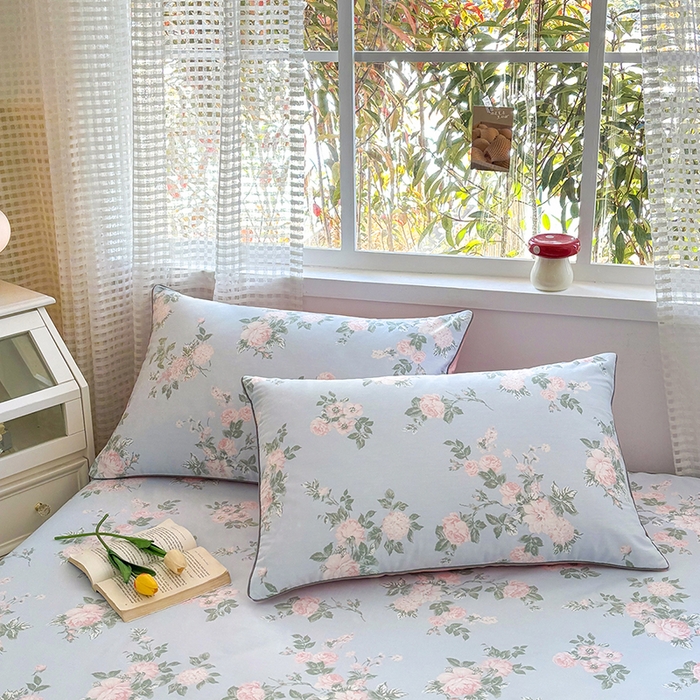 91家纺网 家纺一手货源 找家纺 元元被芯 2025新款40支13372全棉印花全棉夹棉床笠四件套 初妤