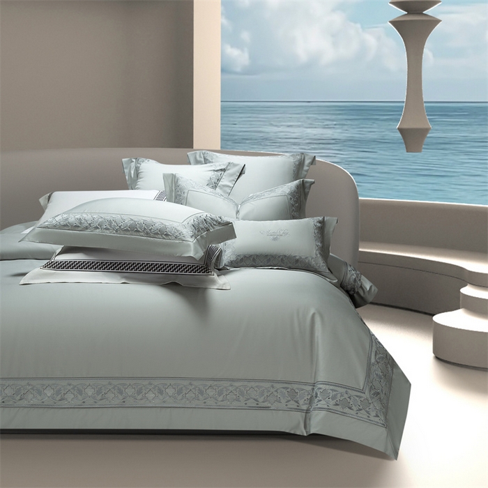 91家纺网 家纺一手货源 找家纺 高大尚婚庆馆 2025新款长绒棉四件套-简奢 简奢-水晶兰